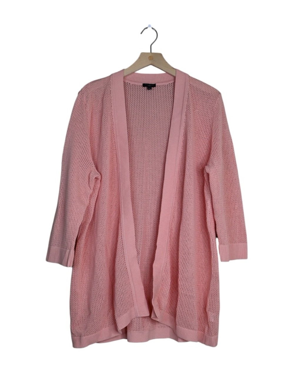 Talbots Women's 2X Open Front 3/4 Sleeve Cotton Cardigan